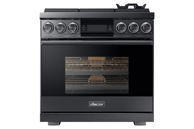 Dacor - 5.4 cu. ft Gas Range in Black Stainless - DOP36M96GLM