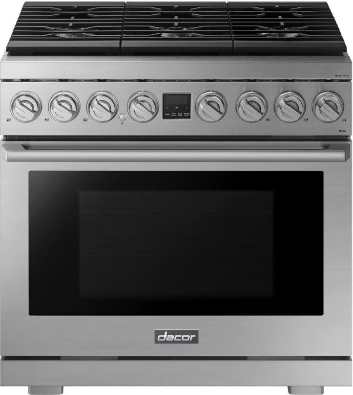 Dacor - 6.3 cu. ft Dual Fuel Range in Stainless - DOP36P86DLS