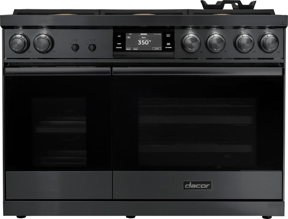 Dacor - 6.6 cu. ft Dual Fuel Range in Black Stainless - DOP48M86DLM