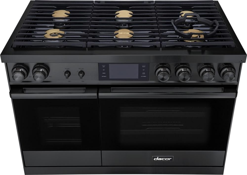 Dacor - 6.6 cu. ft Dual Fuel Range in Black Stainless - DOP48M86DLM