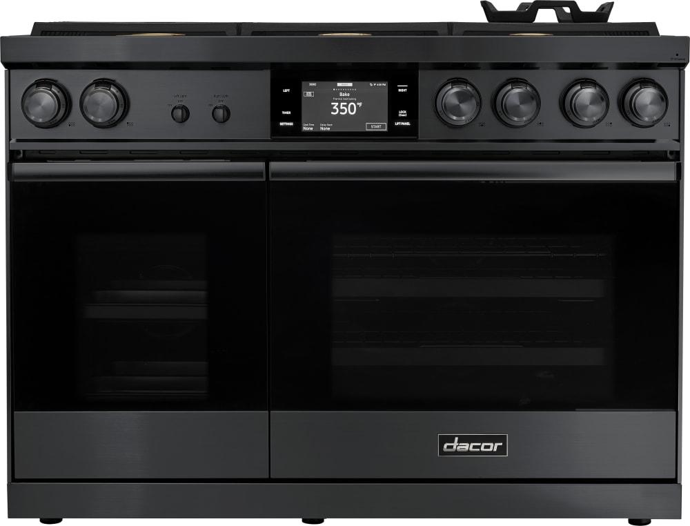 Dacor - 6.6 cu. ft Dual Fuel Range in Black Stainless - DOP48M86DPM