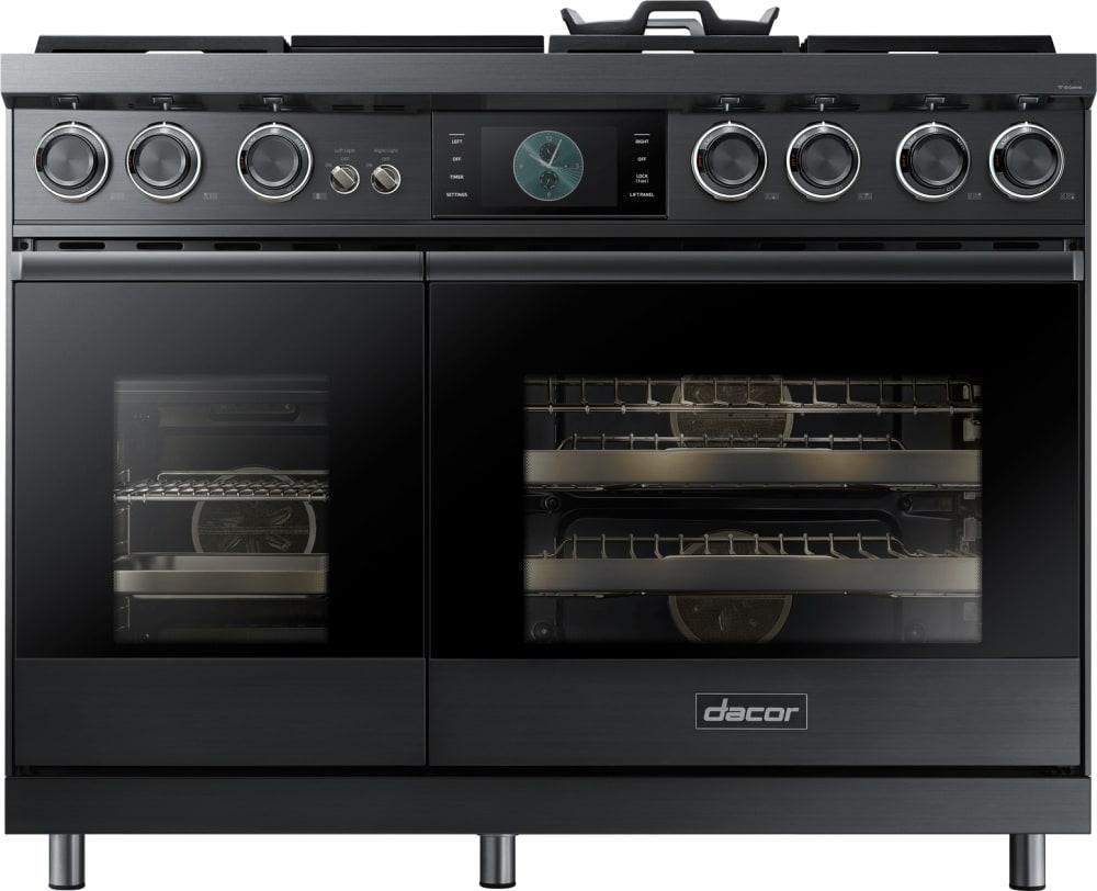 Dacor - 6.6 cu. ft Dual Fuel Range in Black Stainless - DOP48M96DLM