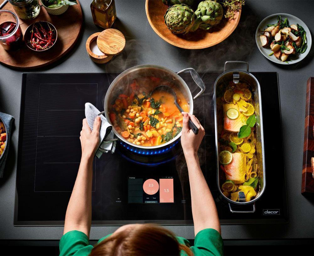 Dacor - 36 inch wide Induction Cooktop in Black Stainless - DTI36M977BB