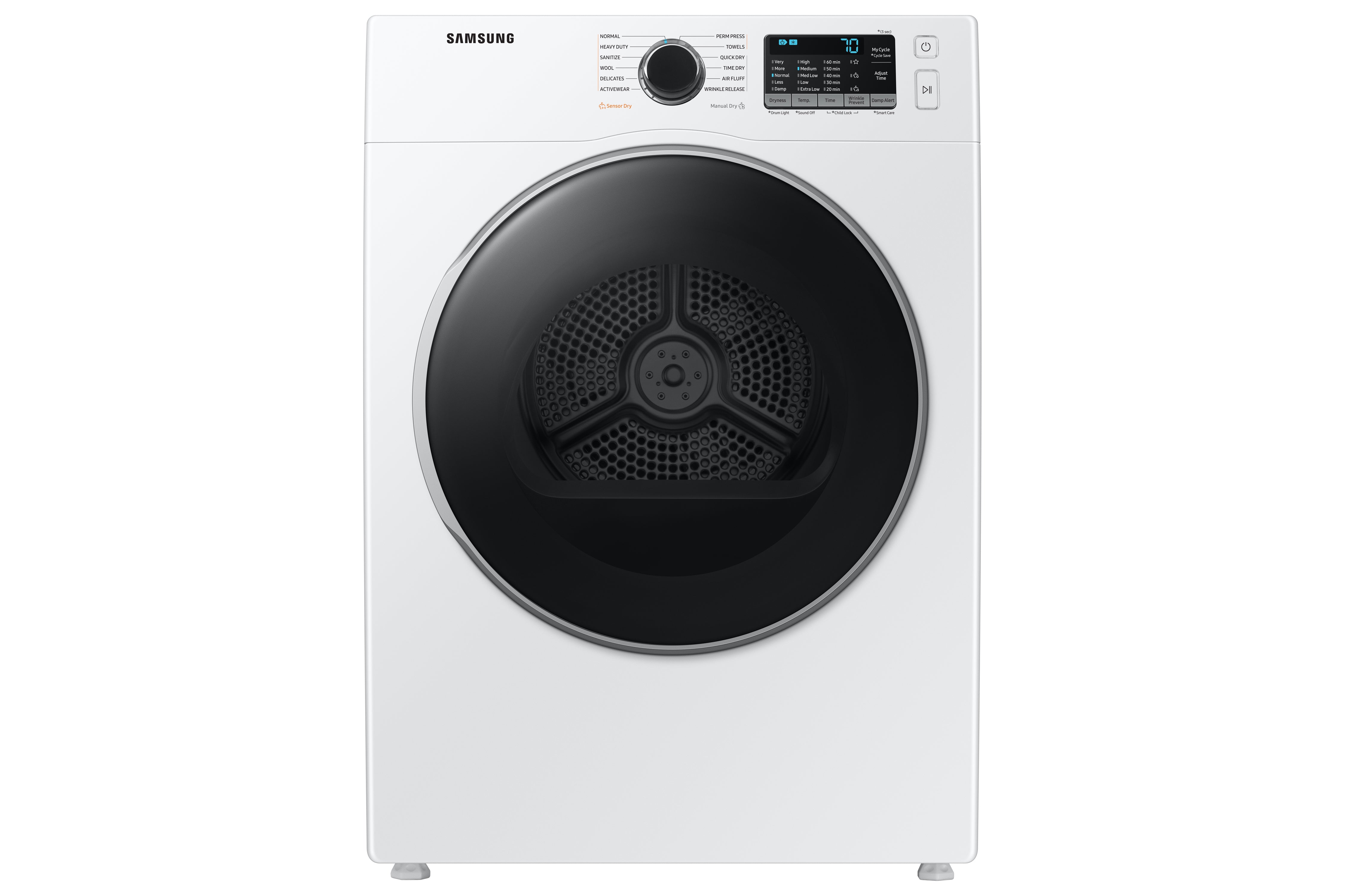 Samsung - 4 cu. Ft Electric Dryer in White - DV25B6800EW