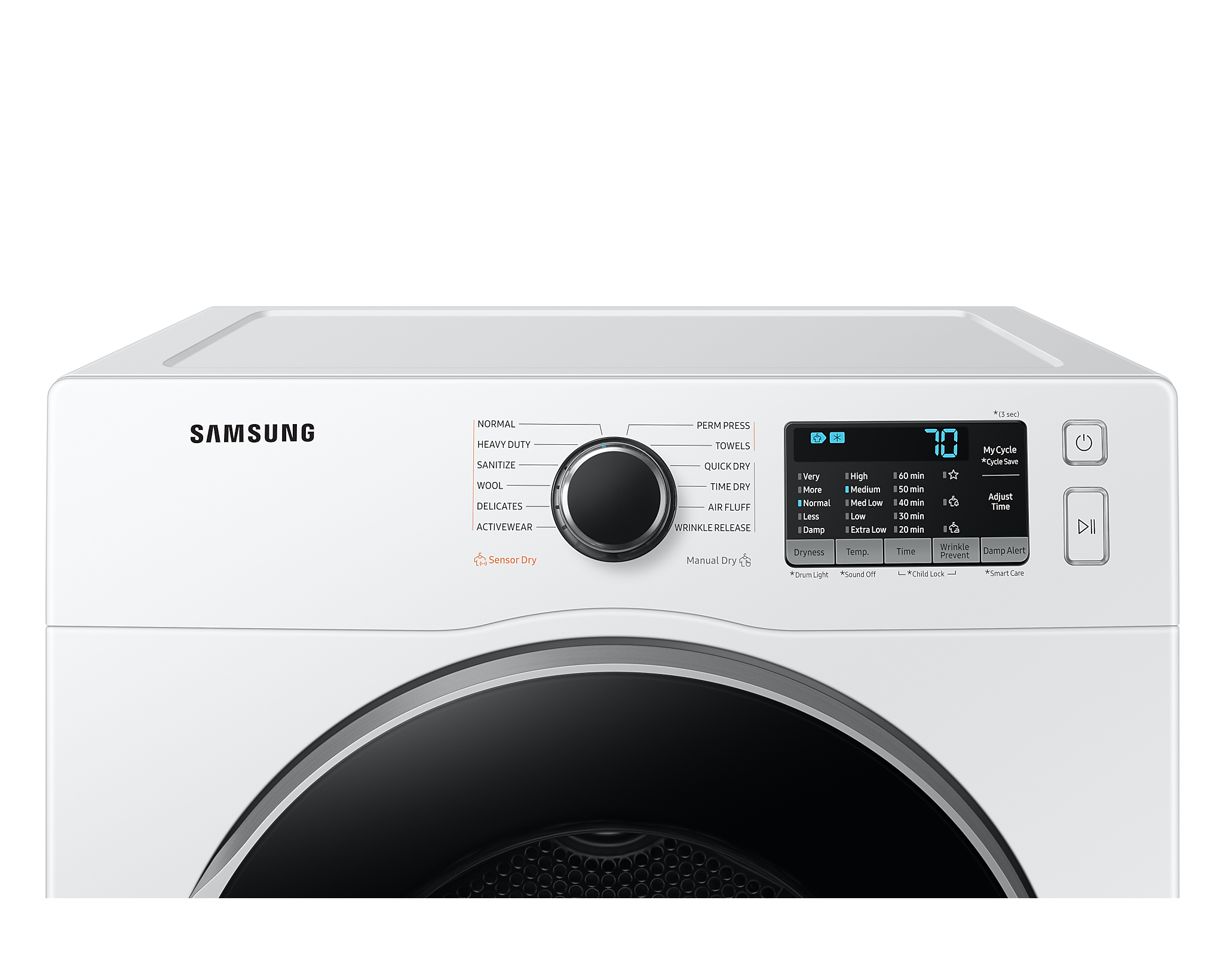 Samsung - 4 cu. Ft Electric Dryer in White - DV25B6800EW