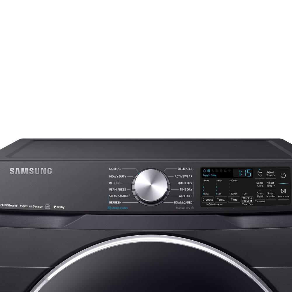 Samsung - 7.5 cu. ft Electric Dryer in Black Stainless - DVE45R6300V