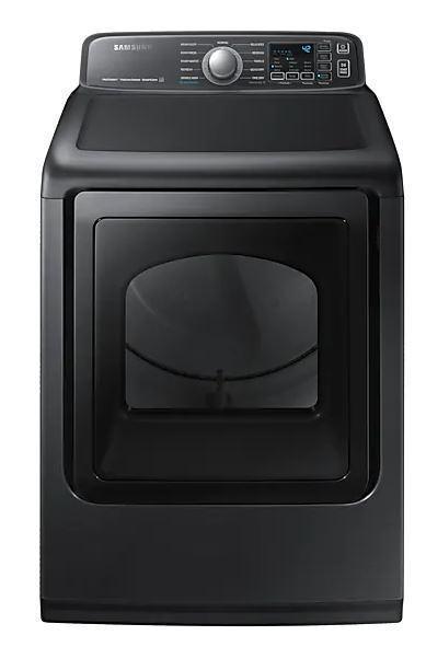 Samsung - 7.4 cu. ft Electric Dryer in Black Stainless - DVE50T7455V