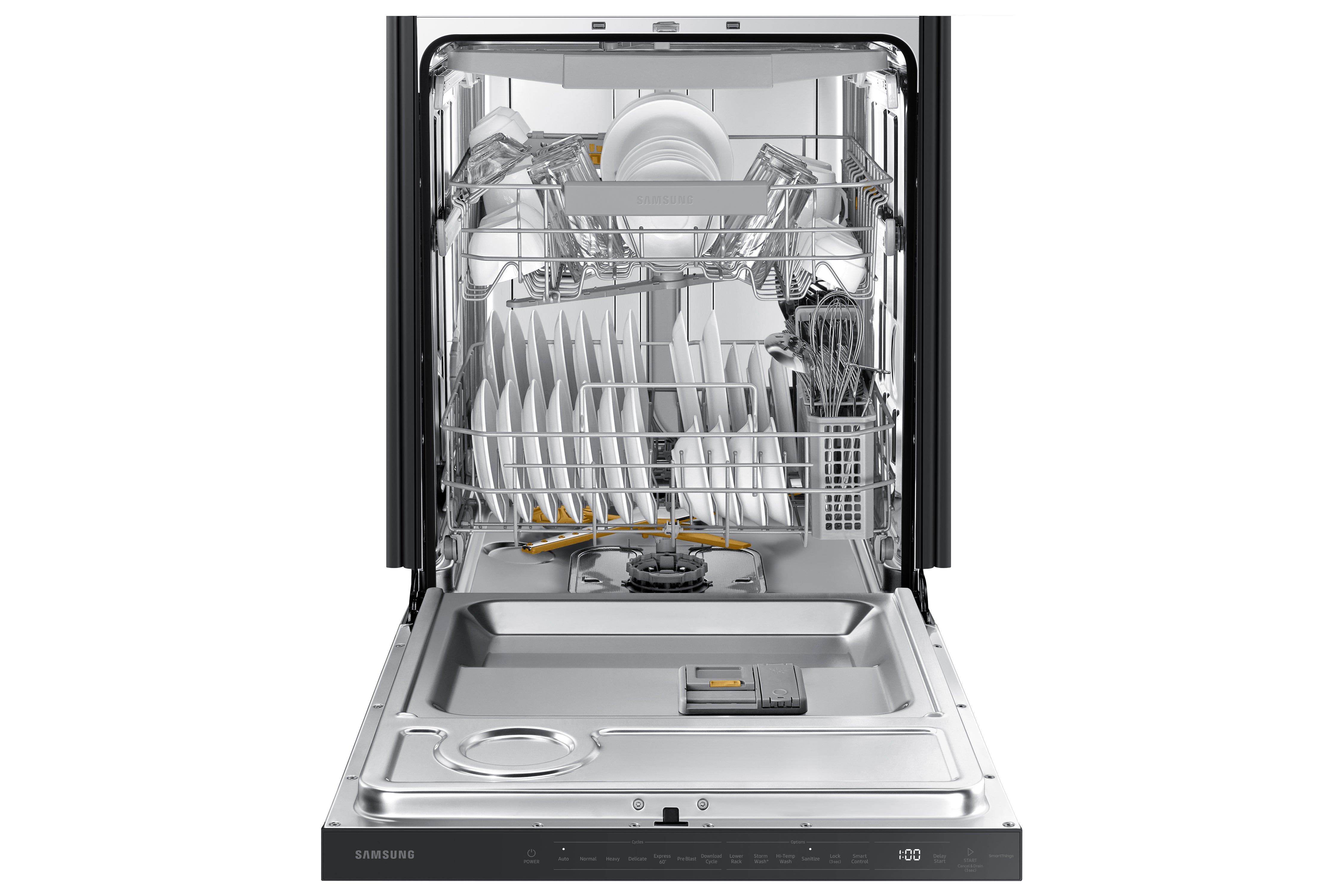 Samsung - 44 dBA Built In Dishwasher in Black Stainless - DW80B6060UG