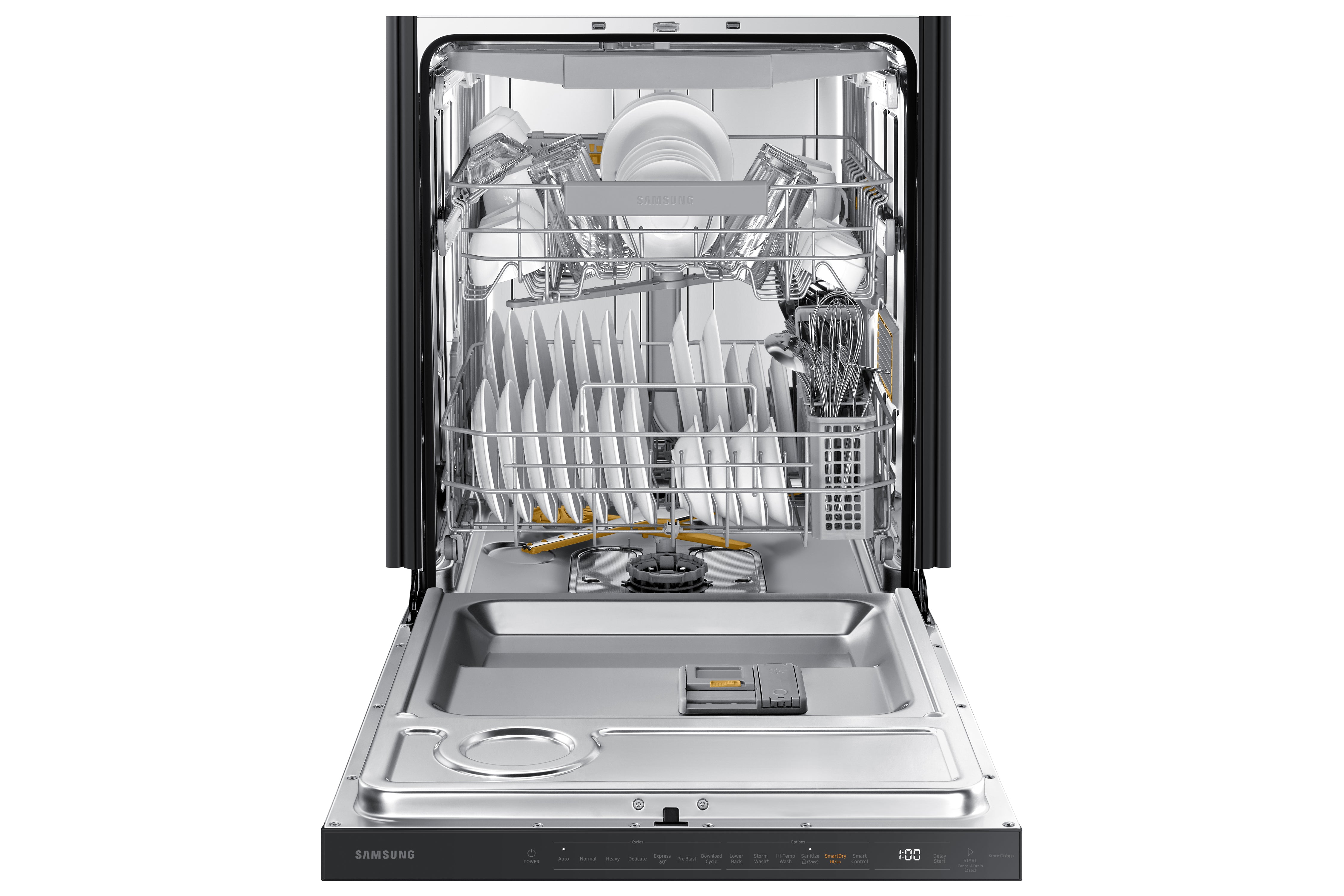 Samsung - Bespoke 42 dBA Built In Dishwasher in Black Stainless - DW80B7070UG