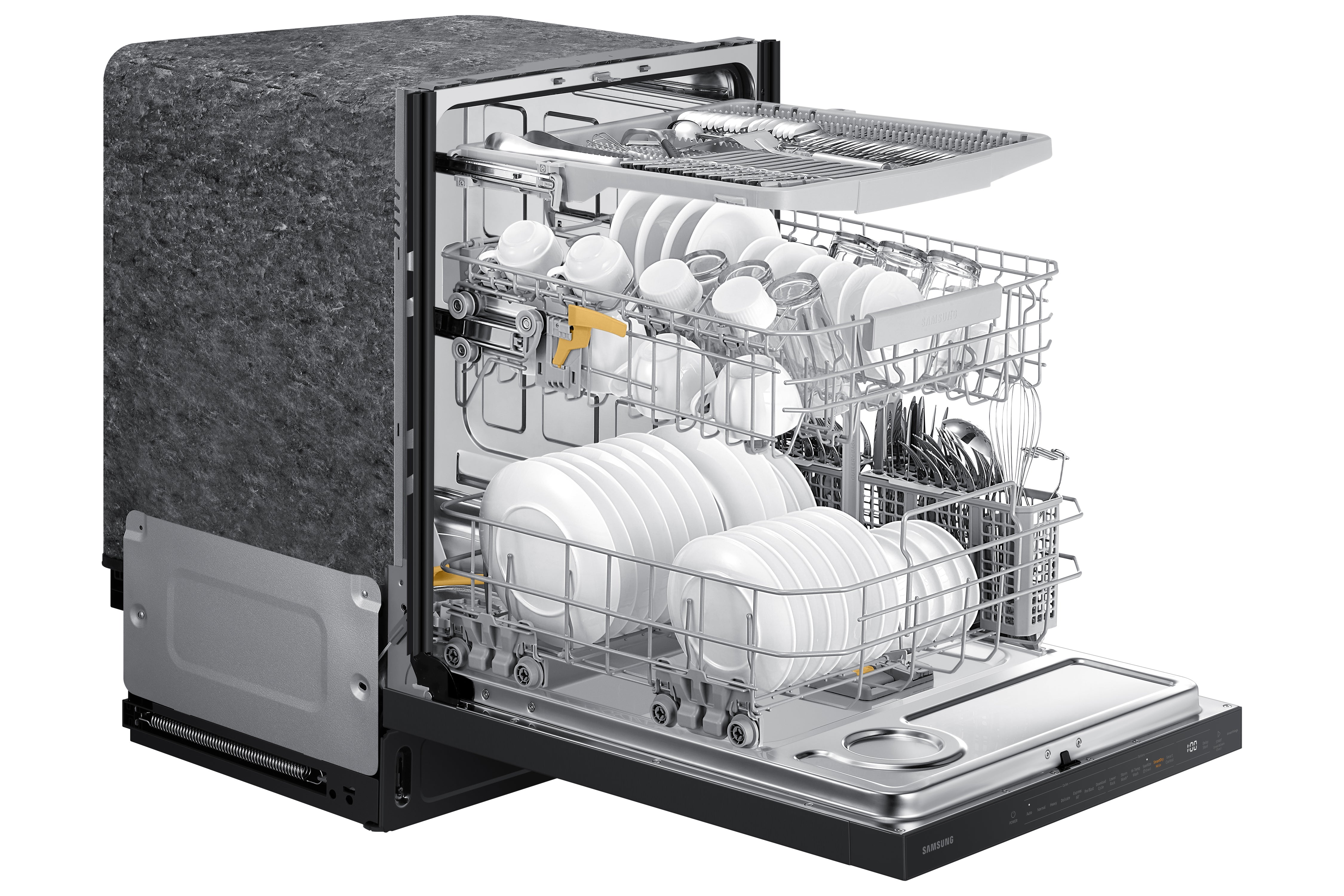 Samsung - Bespoke 42 dBA Built In Dishwasher in Black Stainless - DW80B7070UG