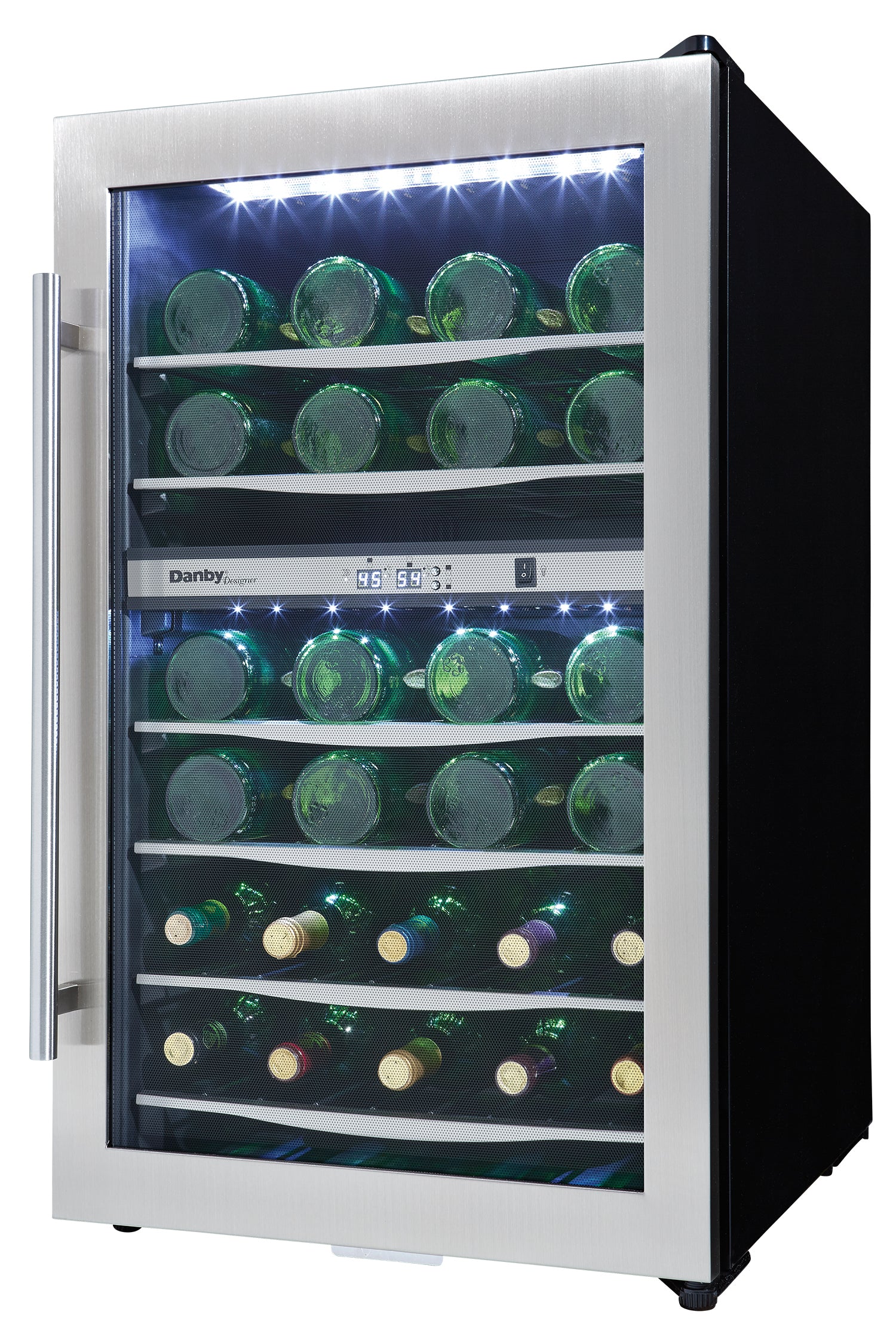 Danby - 19.4 Inch 38 Bottles cu. ft Wine Fridge Refrigerator in Stainless - DWC040A3BSSDD