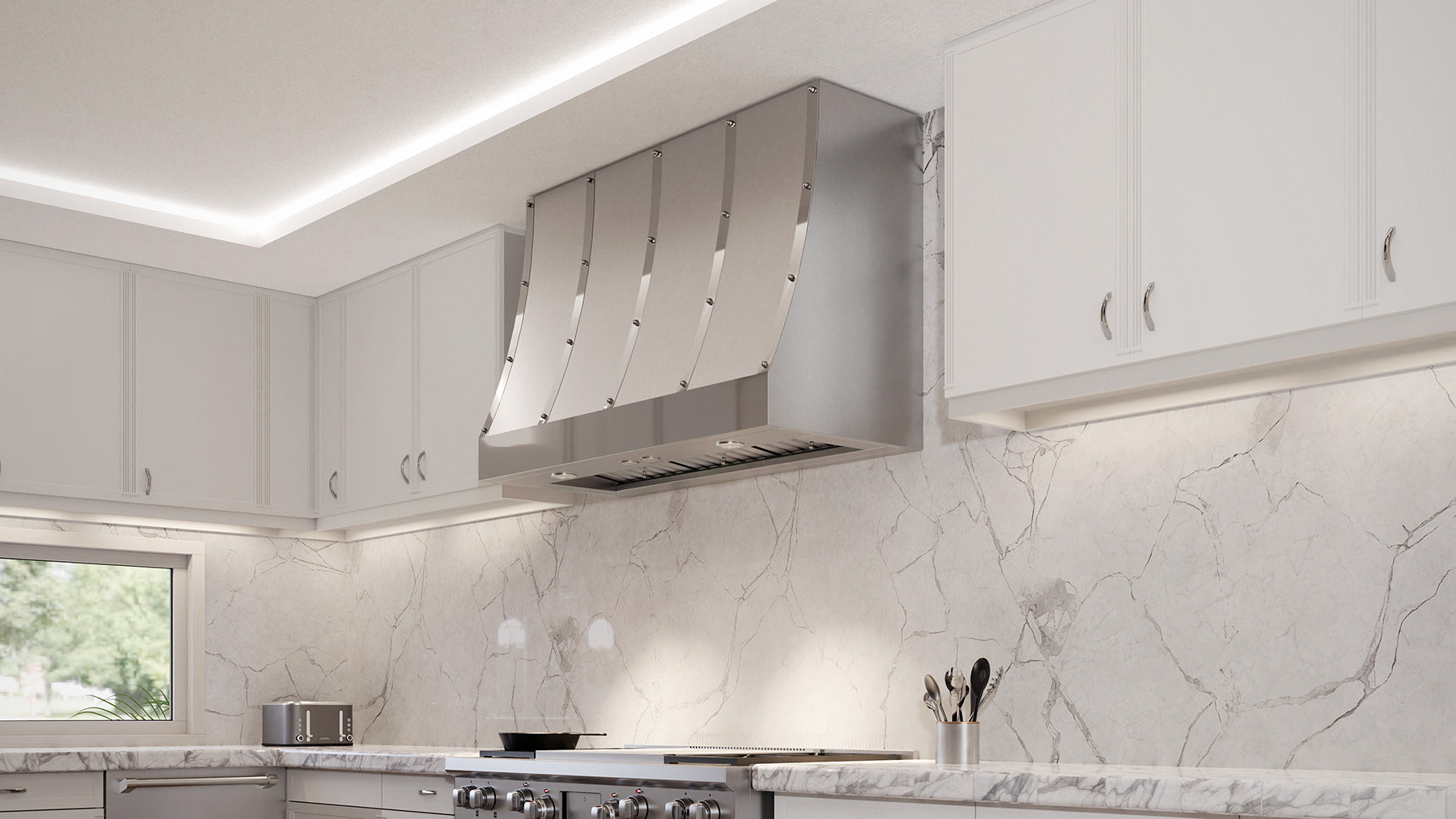 Elica - 48 Inch 600 CFM Wall Mount and Chimney Range Vent in Stainless - ECTX48SS