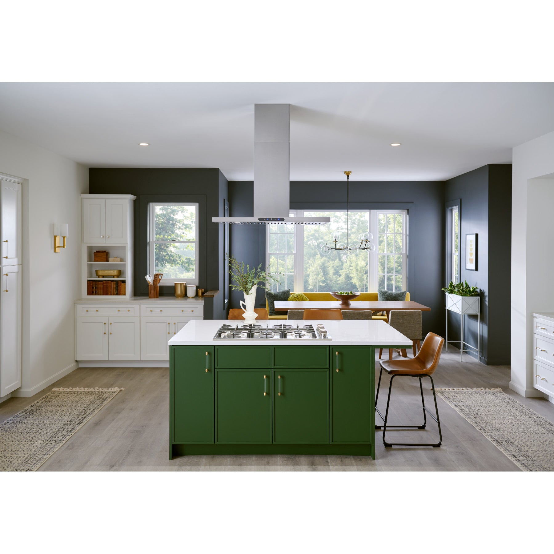 Broan - 35.4 Inch 580 CFM Island Range Vent in Stainless - EIT1366SS