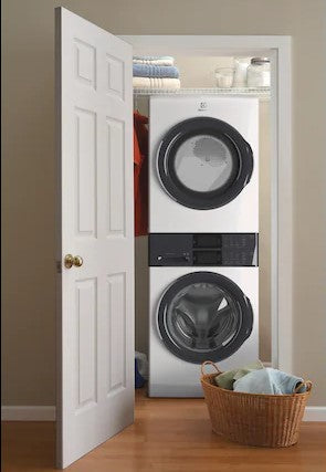 Electrolux - 5.1 cu. Ft Front Load Washer And 8 cu. Ft Dryer Laundry Tower in White - ELTE730CAW