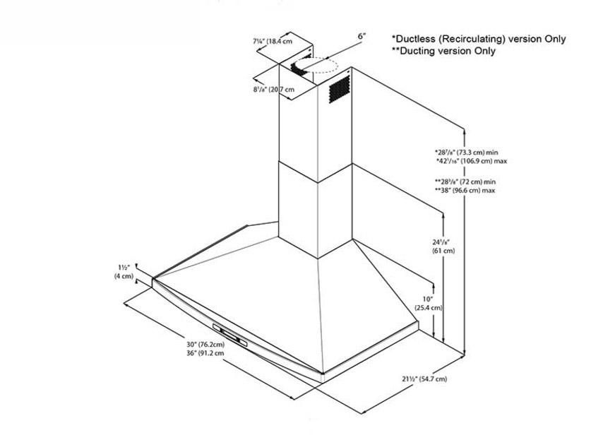 Elica - 30 Inch 600 CFM Wall Mount and Chimney Range Vent in Stainless - EPL630S1