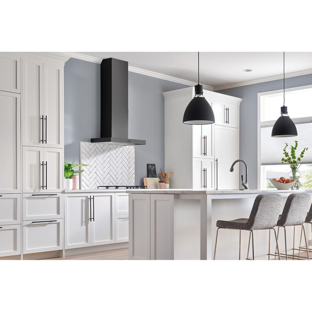 Broan - 36 Inch 460 CFM Wall Mount and Chimney Range Vent in Black Stainless - EW4336BLS