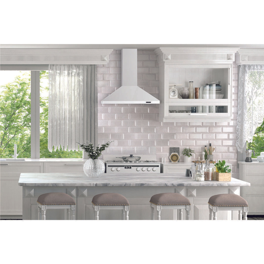 Broan - 30 Inch 460 CFM Wall Mount and Chimney Range Vent in White - EW4830WH