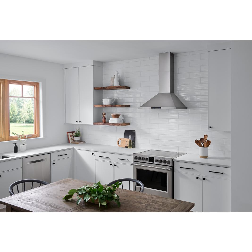 Broan - 36 Inch 640 CFM Wall Mount and Chimney Range Vent in Stainless - EWP1366SS