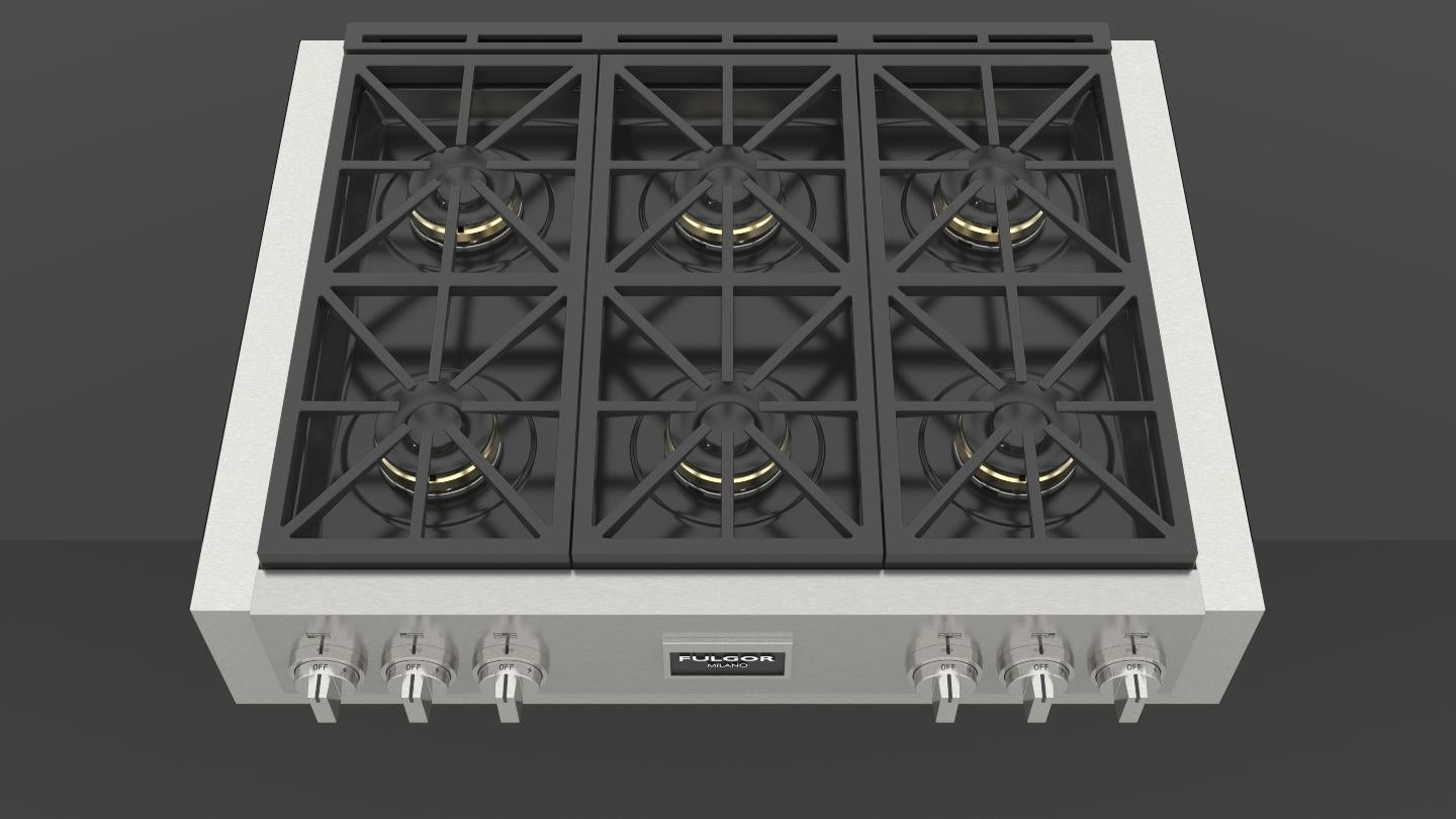 Fulgor Milano - 35.8 inch wide Gas Cooktop in Stainless - F6GRT366S1
