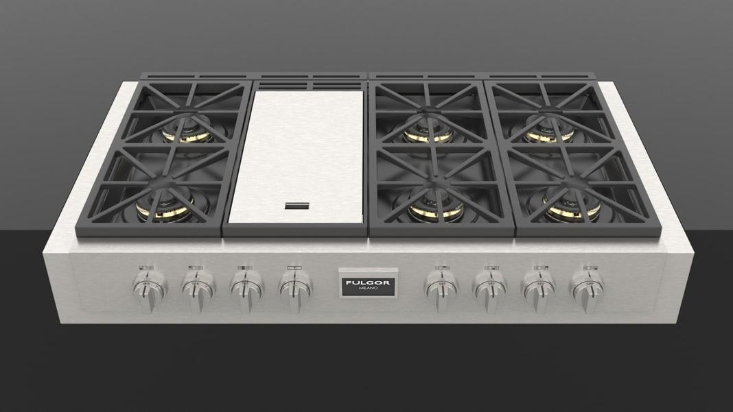 Fulgor Milano - 47.8 inch wide Gas Cooktop in Stainless - F6GRT486GS1