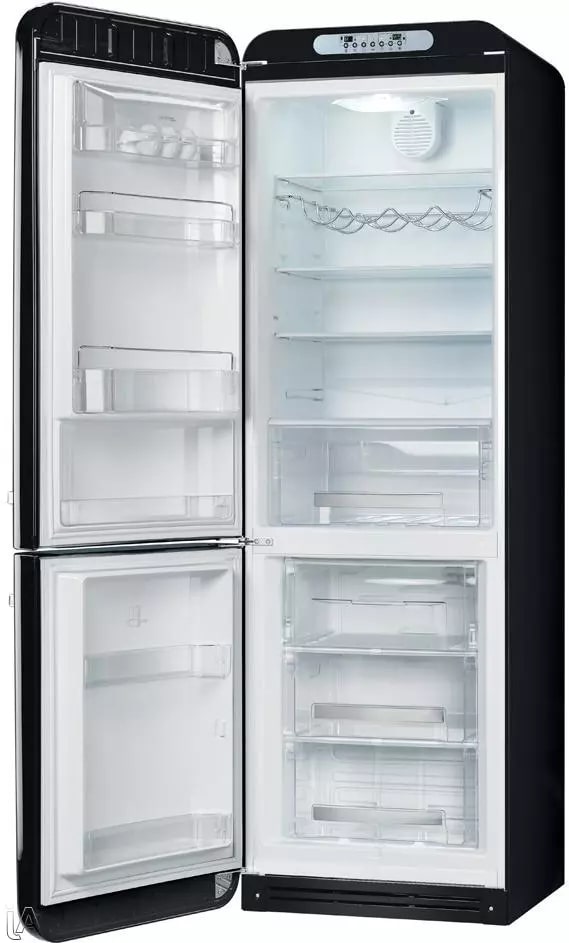 Smeg - 23.7 Inch 11.7 cu. ft Bottom Mount Refrigerator in Black - FAB32UBLLN