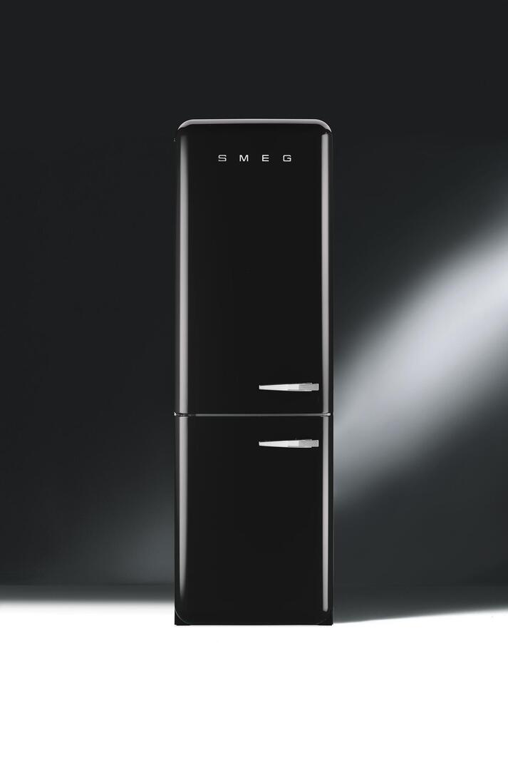 Smeg - 23.7 Inch 11.7 cu. ft Bottom Mount Refrigerator in Black - FAB32UBLLN