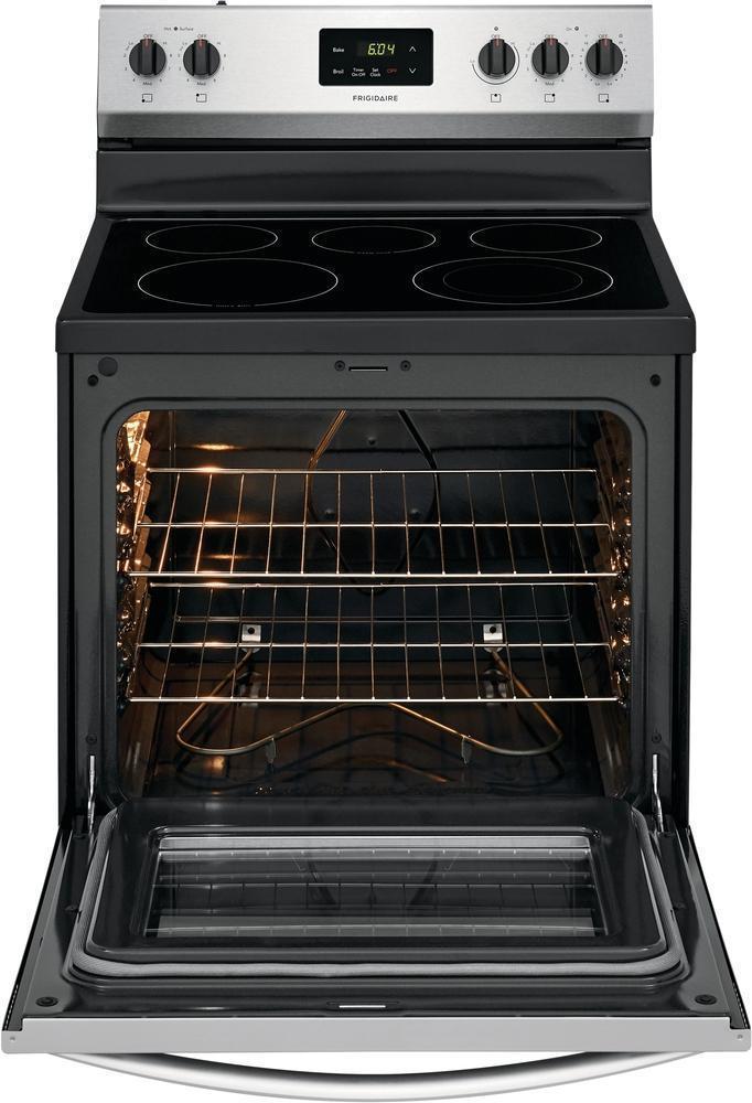 Frigidaire - 4.9 cu. ft Electric Range in Stainless - FCRE305CAS