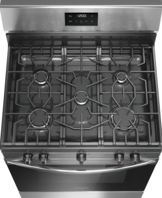 Frigidaire - 30 Inch 5.1 cu. ft Gas Range in Stainless - FCRG3052BS