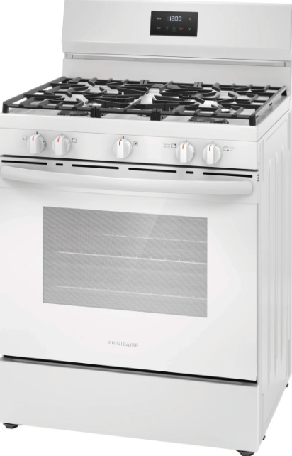 Frigidaire - 30 Inch 5.1 cu. ft Gas Range in White - FCRG3052BW