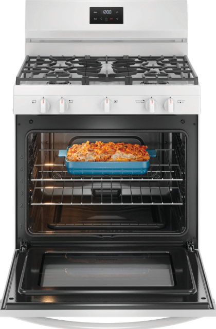 Frigidaire - 30 Inch 5.1 cu. ft Gas Range in White - FCRG3052BW