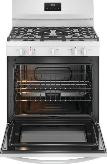 Frigidaire - 30 Inch 5.1 cu. ft Gas Range in White - FCRG3052BW