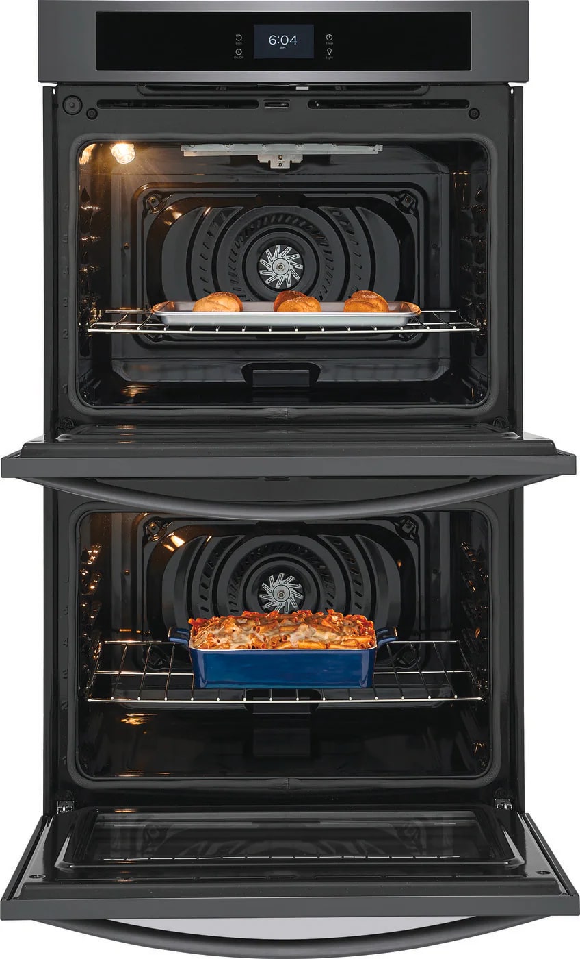 Frigidaire - 10.6 cu. ft Double Wall Oven in Black Stainless - FCWD3027AD