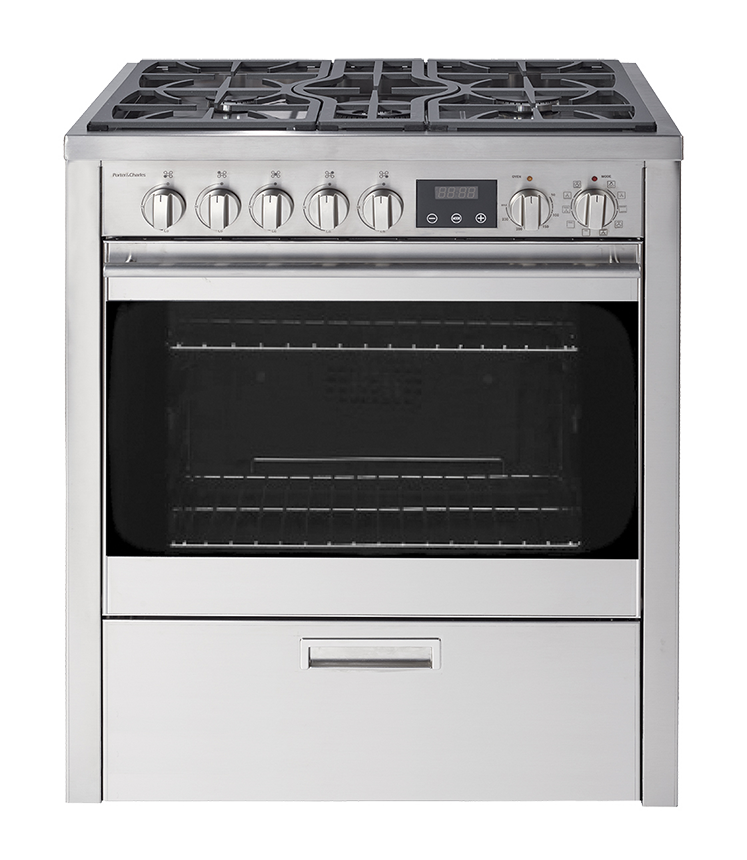 Porter & Charles - 3.8 cu. ft Dual Fuel Range in Stainless - FEG76B3