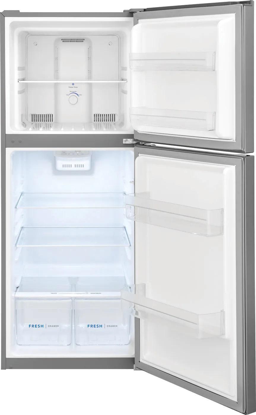Frigidaire - 23.75 Inch 10.1 cu. ft Top Mount Refrigerator in Stainless - FFET1022UV