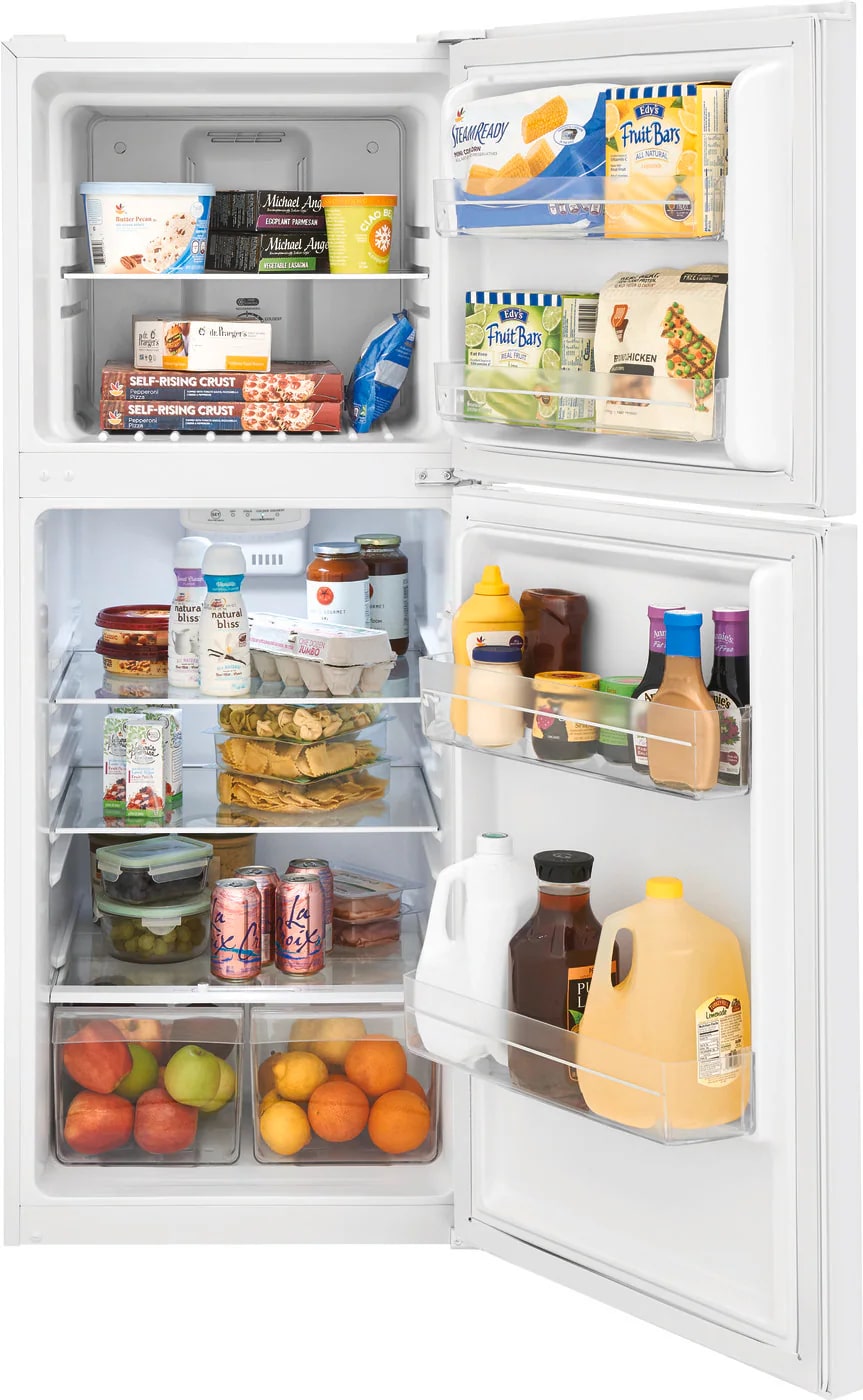Frigidaire - 23.8 Inch 10.1 cu. ft Top Mount Refrigerator in White - FFET1022UW