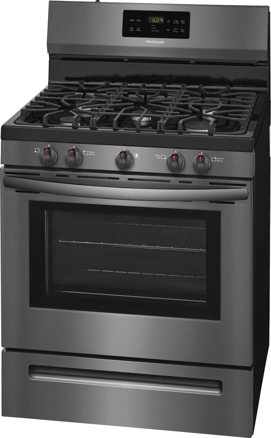 Frigidaire - 5 cu. ft Gas Range in Black Stainless - FFGF3054TD