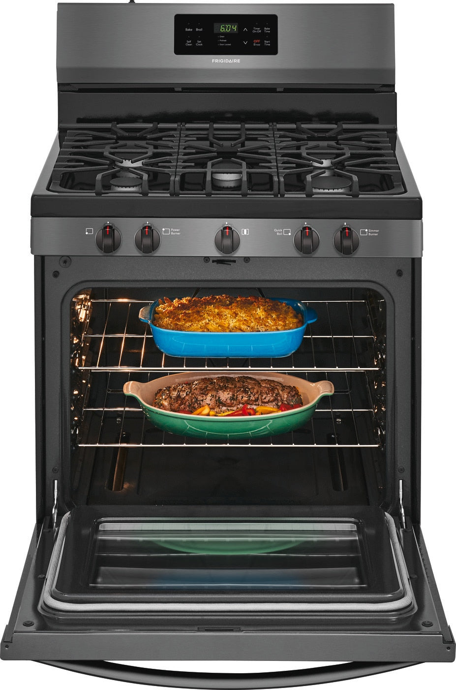 Frigidaire - 5 cu. ft Gas Range in Black Stainless - FFGF3054TD
