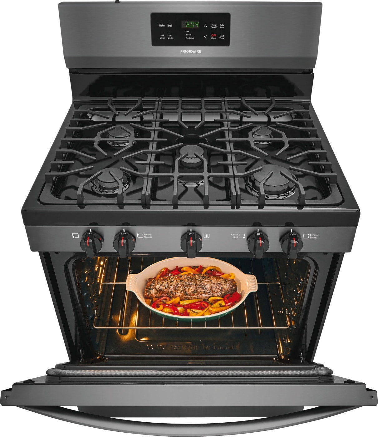 Frigidaire - 5 cu. ft Gas Range in Black Stainless - FFGF3054TD