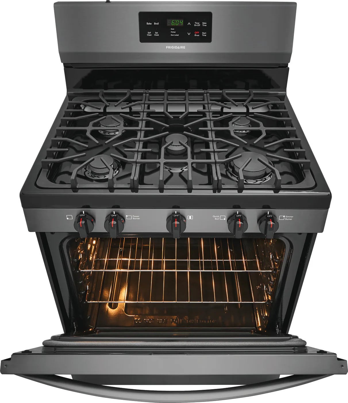 Frigidaire - 5 cu. ft Gas Range in Black Stainless - FFGF3054TD