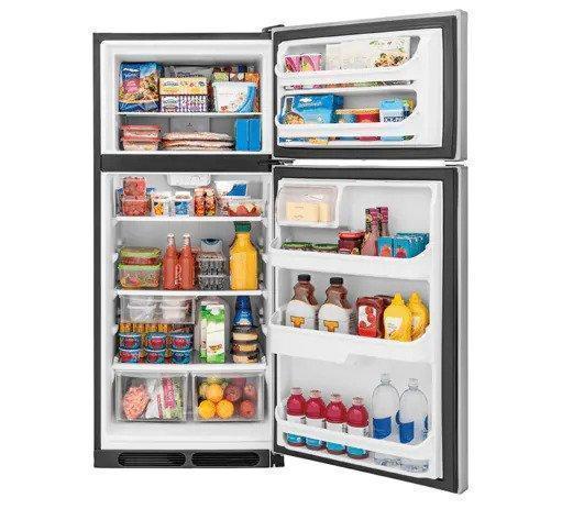 Frigidaire - 28 Inch 16.3 cu. ft Top Mount Refrigerator in Stainless - FFHT1621TS
