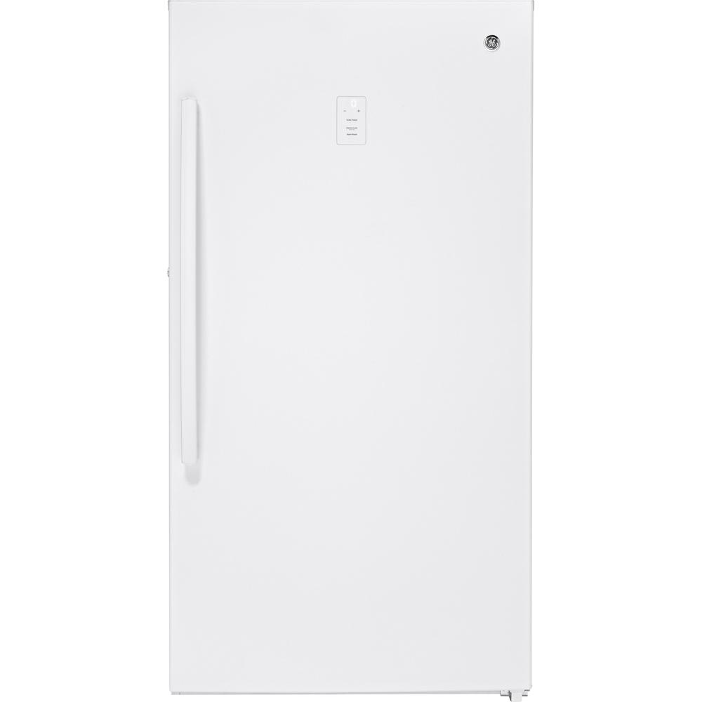 GE - 17.3 cu. Ft Upright Freezer in White - FUF17DLRWW