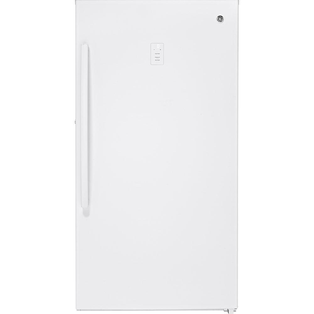 GE - 17.3 cu. Ft Upright Freezer in White - FUF17SMRWW