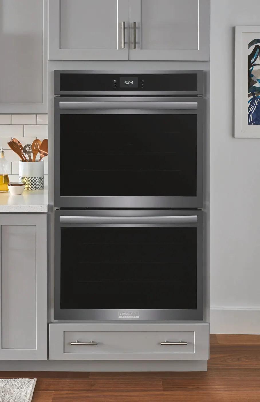 Frigidaire Gallery - 10.6 cu. ft Double Wall Oven in Black Stainless - GCWD3067AD