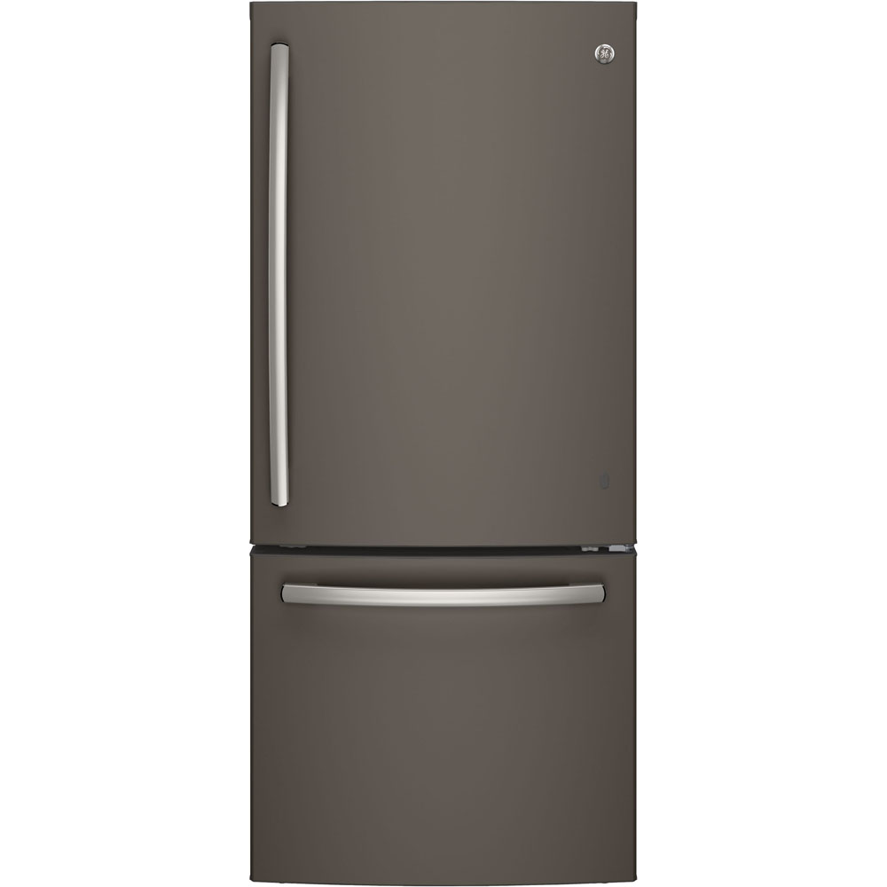 GE - 29.75 Inch 20.9 cu. ft Bottom Mount Refrigerator in Grey - GDE21DMKES