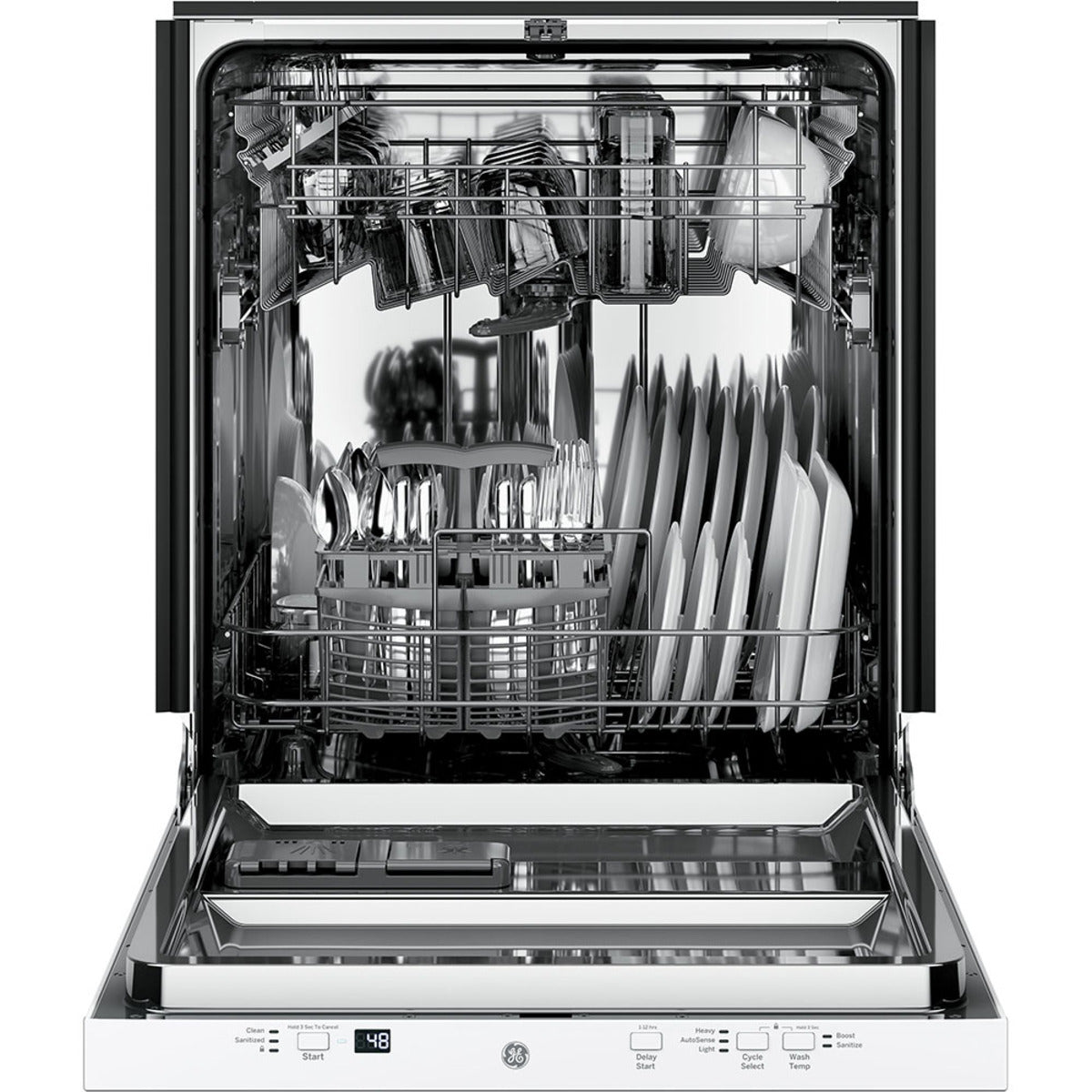 GE - 51 dBA Built In Dishwasher in White - GDT225SGLWW