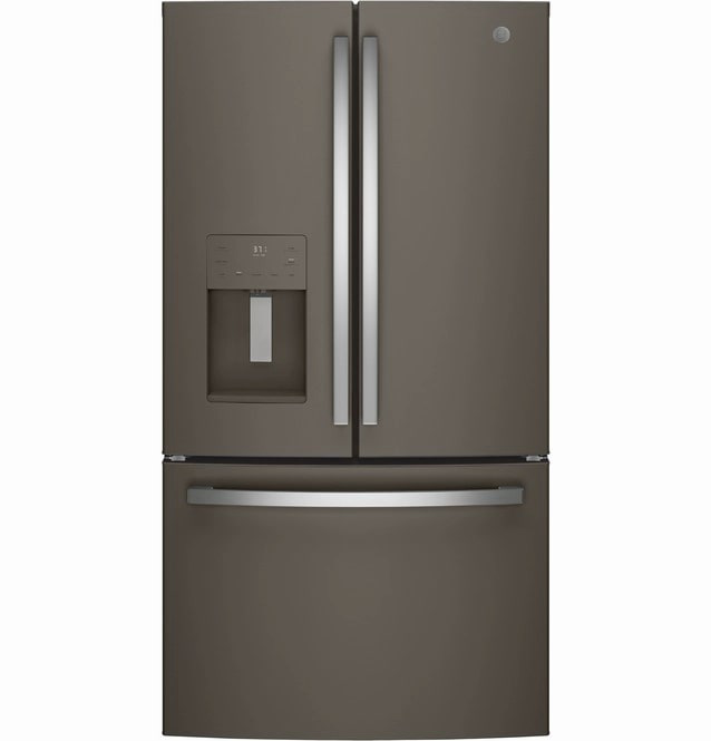 GE - 35.75 Inch 25.6 cu. ft French Door Refrigerator in Grey - GFE26JMMES
