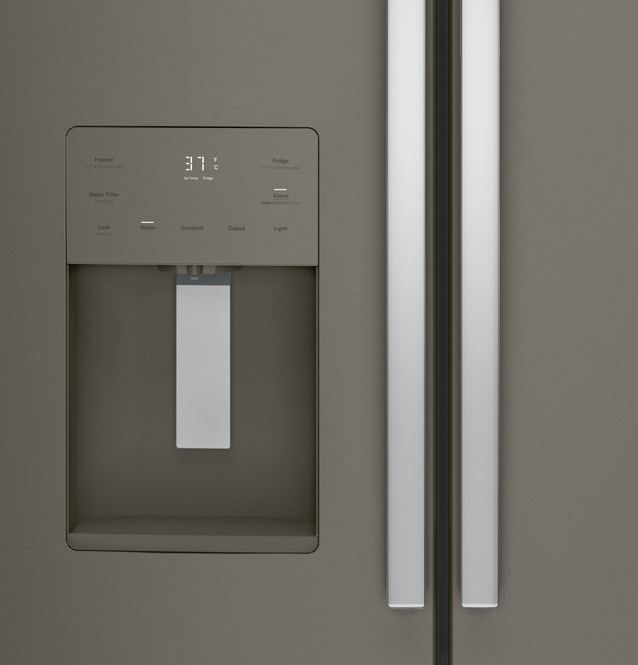 GE - 35.75 Inch 25.6 cu. ft French Door Refrigerator in Grey - GFE26JMMES