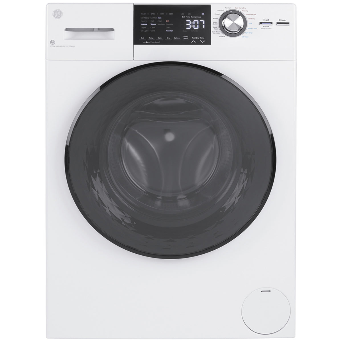 GE - 2.8 cu. Ft Front Load All-In-One Washer/Dryer in White - GFQ14ESSNWW