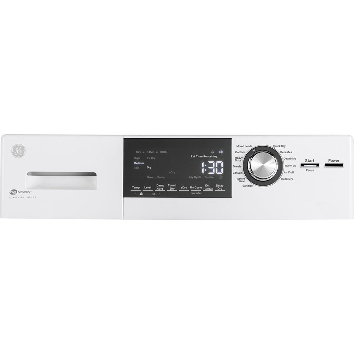 GE - 4.1 cu. Ft Electric Dryer in White - GFT14JSIMWW