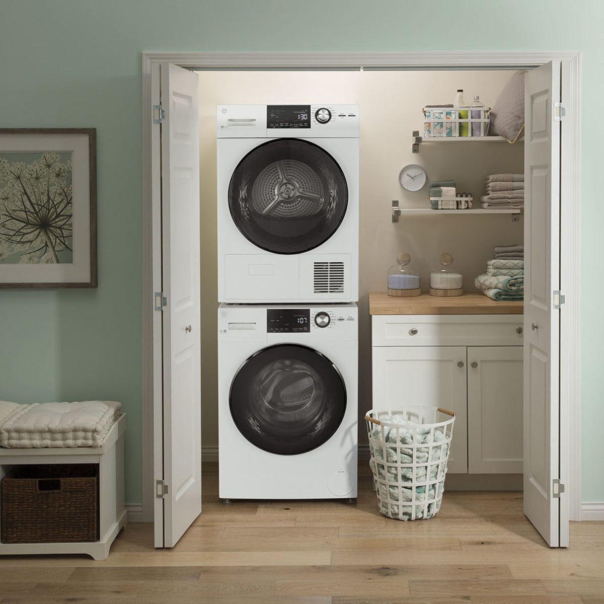 GE - 4.1 cu. Ft Electric Dryer in White - GFT14JSIMWW